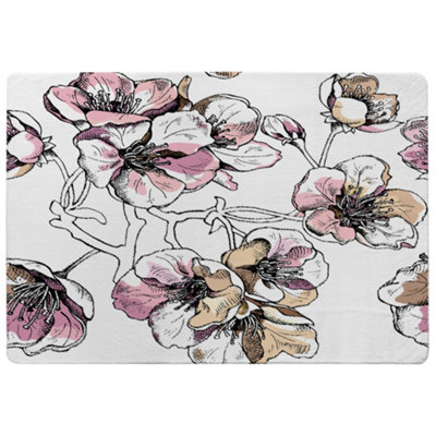 Benjamin Tate Design Flower Illustration Designer Special Soft Home Rug from B&Q