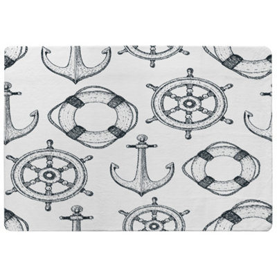 Benjamin Tate Design Anchor & Wheel Designer Special Soft Home Rug from B&Q