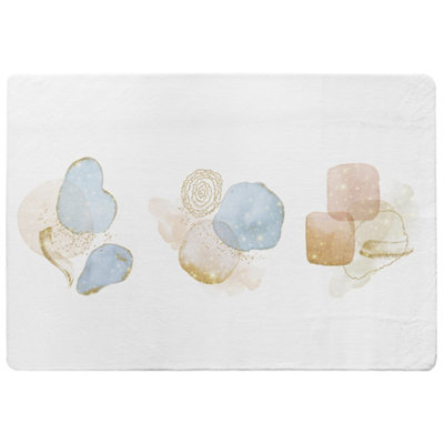 Benjamin Tate Design Beige Watercolor Illustration & Elements Designer Special Soft Home Rug from B&Q