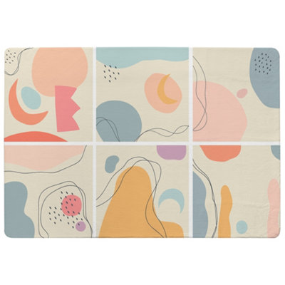 Benjamin Tate Design Various Shapes And Doodle Objects Designer Special Soft Home Rug from B&Q