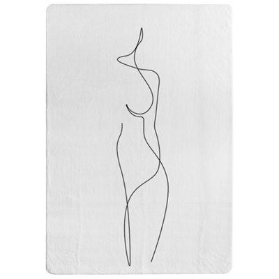 Benjamin Tate Design Line Art Drawing Of Woman Designer Special Soft Home Rug from B&Q