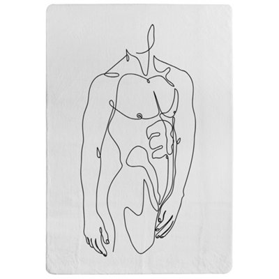 Benjamin Tate Design Line Art Of Male Body Designer Special Soft Home Rug from B&Q