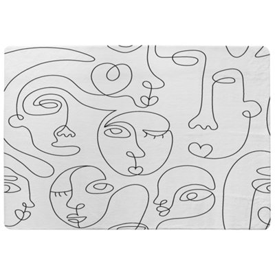 Benjamin Tate Design Line Drawing Of Faces Designer Special Soft Home Rug from B&Q