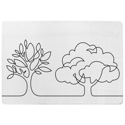 Benjamin Tate Design Line Drawing Of Trees Designer Special Soft Home Rug from B&Q