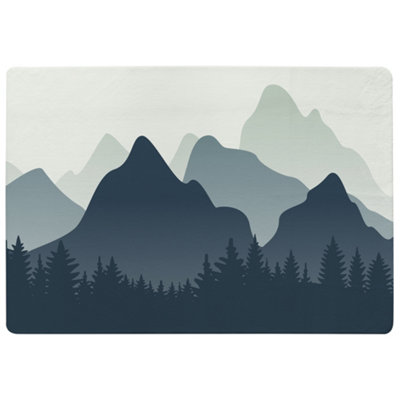 Benjamin Tate Design Mountain Landscape Illustration Designer Special Soft Home Rug from B&Q