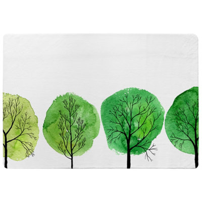 Benjamin Tate Design Trees Designer Special Soft Home Rug from B&Q