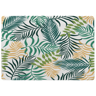 Benjamin Tate Design Tropical Palm Leaves Designer Special Soft Home Rug from B&Q