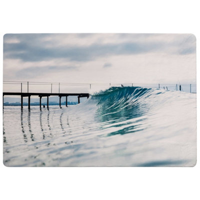 Benjamin Tate Design Ocean Ideal Wave In Ocean. Breaking Blue Waves Designer Special Soft Home Rug from B&Q