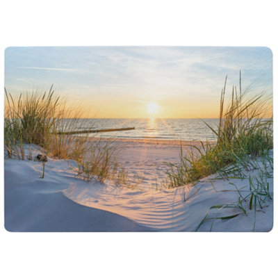 Benjamin Tate Design Sunset At The Baltic Sea Beach Designer Special Soft Home Rug from B&Q