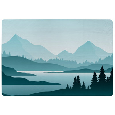 Benjamin Tate Design Abstract Mountain Landscape Designer Special Soft Home Rug from B&Q