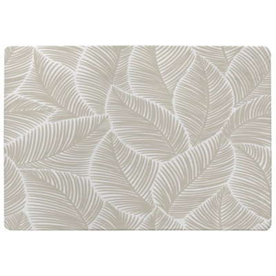 Benjamin Tate Design Beige Leaves Designer Special Soft Home Rug from B&Q