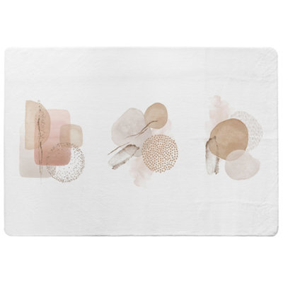 Benjamin Tate Design Beige Watercolor Illustration And Gold Elements Designer Special Soft Home Rug from B&Q