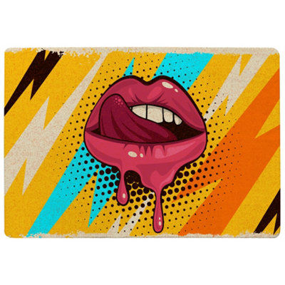 Benjamin Tate Design Pop Art Retro Vintage Colorful Background Designer Special Soft Home Rug from B&Q