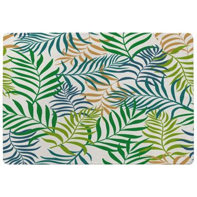 Benjamin Tate Design Green Tropical Palm Leaves Designer Special Soft Home Rug from B&Q