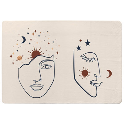 Benjamin Tate Design Celestial Elements Like StarsMoonSun And Planets Designer Special Soft Home Rug from B&Q