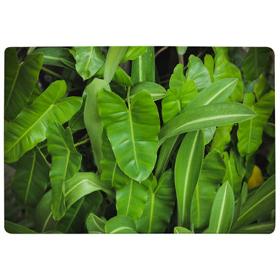 Benjamin Tate Design Abstract Background Of Dark Green Leaves Designer Special Soft Home Rug from B&Q