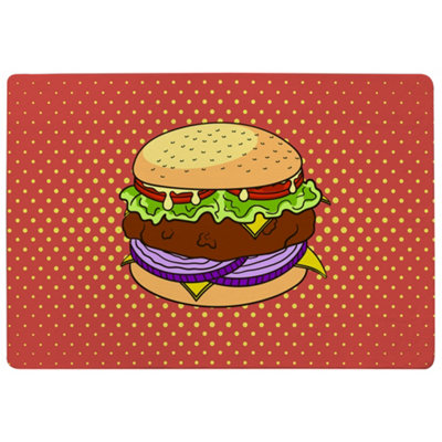 Benjamin Tate Design The Pop Art Illustration Of Burger Designer Special Soft Home Rug from B&Q