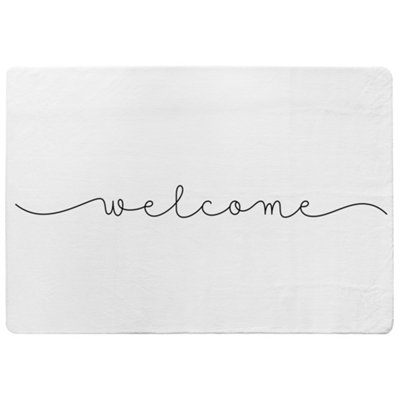 Benjamin Tate Design Text Welcome Designer Special Soft Home Rug from B&Q