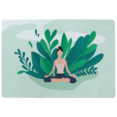 Benjamin Tate Design Woman Meditating Designer Special Soft Home Rug from B&Q