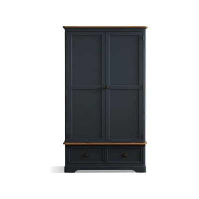 B&Q -  Ashton Oak And Blue Painted Double Wardrobe