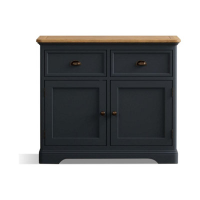 B&Q -  Ashton Oak And Blue Painted Small Sideboard