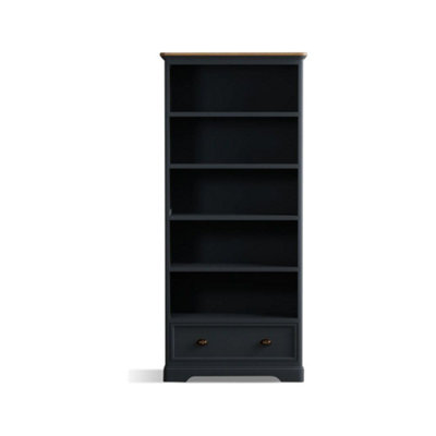 B&Q -  Ashton Oak And Blue Painted Tall Bookcase