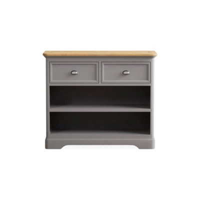 B&Q -  Ashton Oak And Light Grey Painted Storage Console Table