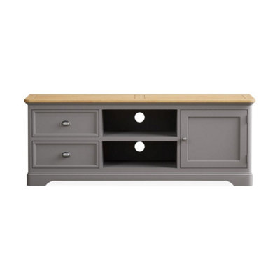 B&Q -  Ashton Oak And Light Grey Painted Super Wide Tv Cabinet