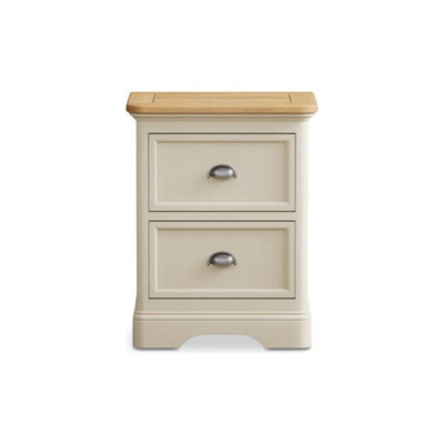 B&Q -  Ashton Oak And Cream Painted 2 Drawer Bedside Chest
