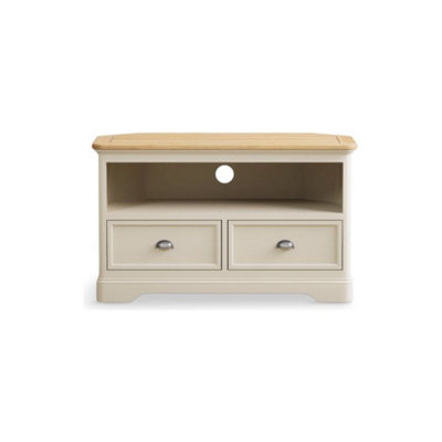B&Q -  Ashton Oak And Cream Painted Corner Tv Cabinet
