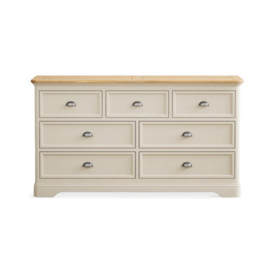B&Q -  Ashton Oak And Cream Painted Wide Chest Of Drawers