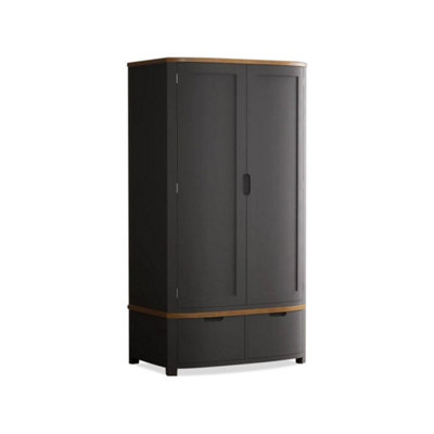 B&Q -  Brahms Oak And Charcoal Painted Double Wardrobe