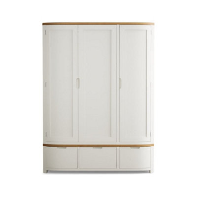 B&Q -  Brahms Oak And Signal White Painted Triple Wardrobe