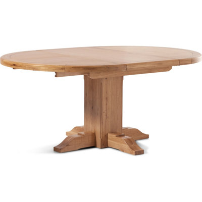 B&Q -  Extending Hoxton Oak Pedestal Dining Table
