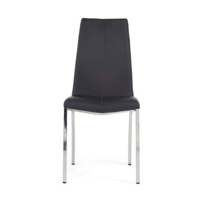 B&Q -  Marco Black Faux Leather Dining Chairs (Pair)