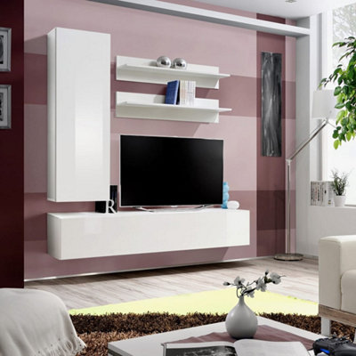 Arte Fly H1 White Gloss Entertainment Unit 160CmCompact Scene-Setter For Tvs Up To 49 Inch from B&Q