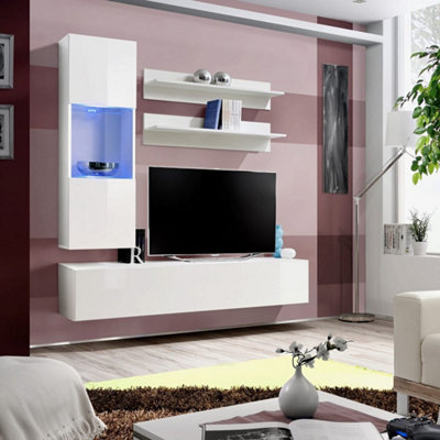Arte Fly H3 White Gloss Entertainment Unit 160CmMinimal Led Media Hub For Tvs Up To 49 Inch from B&Q