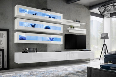 Arte Fly J2 320Cm White Gloss Modular Media WallBright Led Entertainment Suite For Tvs Up To 60" from B&Q