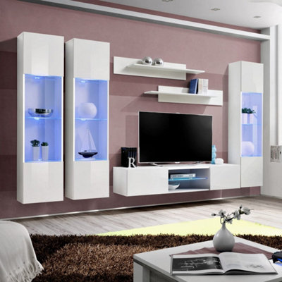 Arte Fly P3 310Cm White Gloss Display Media WallSleek Led Entertainment Unit For Tvs Up To 60" from B&Q