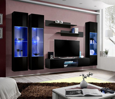 Arte Fly P3 310Cm Black Gloss Gallery Media WallDramatic Led Display Unit For Tvs Up To 60" from B&Q