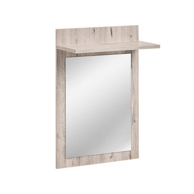 Arte Gustavo 60Cm Oak Wellington Hallway Shelf With MirrorSpace-Saving Entryway Checkpoint from B&Q