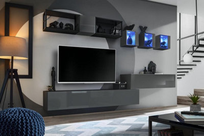 Arte Switch Metal Iii Graphite Entertainment Unit 280CmUrban Metal-Framed Media Suite For Tvs Up To 60" from B&Q