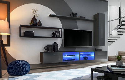 Arte Switch Metal Iv Graphite Entertainment Unit 300CmRefined Metal-Framed Media Suite For Tvs Up To 75" from B&Q