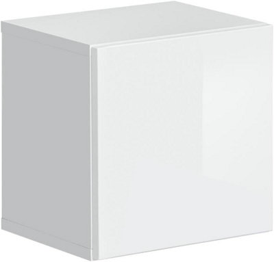 Arte Compact White Gloss Wall Hung Display Cabinet 30CmModern Led Showcase from B&Q