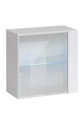Arte Switch Ww3 White Gloss Display Cabinet 60CmBright Modern Showcase With Illuminated Glass Shelf from B&Q