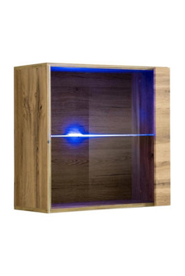 Arte Switch Ww3 Oak Wotan Display Cabinet 60CmWarm Natural Display With Illuminated Glass Accent from B&Q