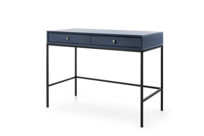 Arte Mono Contemporary Dressing Table Computer Desk 2 Drawers Navy (H)780mm (W)1040mm (D)500mm from B&Q