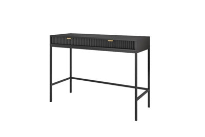 Arte Nova Contemporary Dressing Table Computer Desk 2 Drawers Black (H)780mm (W)1040mm (D)500mm from B&Q