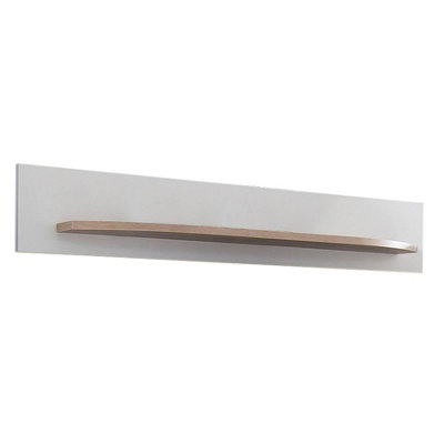 Arte Rondo 70 Contemporary Wall Shelf White And Oak San Remo Effect (W)1300mm (H)220mm (D)195mm from B&Q