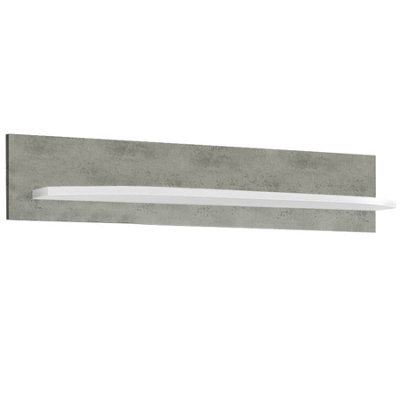Arte Rondo 70 Contemporary Wall Shelf White And Concrete Grey (W)1300mm (H)220mm (D)195mm from B&Q